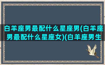 白羊座男最配什么星座男(白羊座男最配什么星座女)(白羊座男生最配的星座)