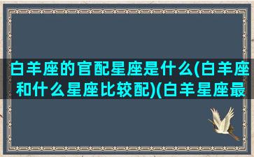 白羊座的官配星座是什么(白羊座和什么星座比较配)(白羊星座最配)