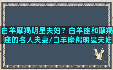 白羊摩羯明星夫妇？白羊座和摩羯座的名人夫妻/白羊摩羯明星夫妇？白羊座和摩羯座的名人夫妻-我的网站