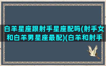 白羊星座跟射手星座配吗(射手女和白羊男星座最配)(白羊和射手女配对指数)