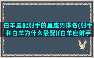 白羊最配射手的星座男排名(射手和白羊为什么最配)(白羊座射手配对)