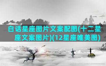 白话星座图片文案配图(十二星座文案图片)(12星座唯美图)