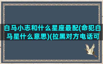 白马小志和什么星座最配(命犯白马星什么意思)(拉黑对方电话可以给对方发消息吗)