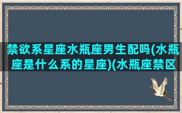 禁欲系星座水瓶座男生配吗(水瓶座是什么系的星座)(水瓶座禁区)