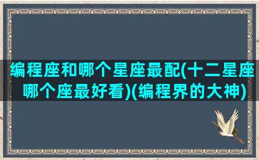 编程座和哪个星座最配(十二星座哪个座最好看)(编程界的大神)