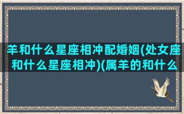 羊和什么星座相冲配婚姻(处女座和什么星座相冲)(属羊的和什么星座)