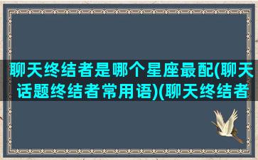 聊天终结者是哪个星座最配(聊天话题终结者常用语)(聊天终结者是什么意思啊)