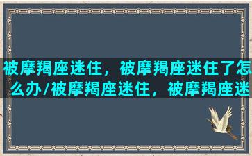 被摩羯座迷住，被摩羯座迷住了怎么办/被摩羯座迷住，被摩羯座迷住了怎么办-我的网站