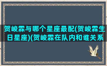 贺峻霖与哪个星座最配(贺峻霖生日星座)(贺峻霖在队内和谁关系最好)