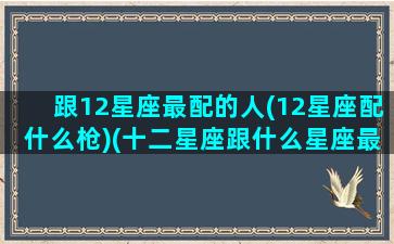 跟12星座最配的人(12星座配什么枪)(十二星座跟什么星座最般配)