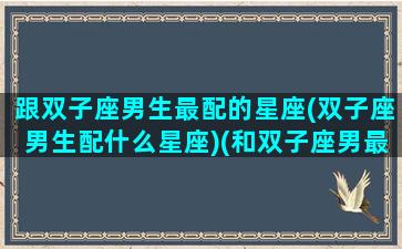 跟双子座男生最配的星座(双子座男生配什么星座)(和双子座男最配的星座)