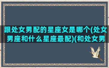 跟处女男配的星座女是哪个(处女男座和什么星座最配)(和处女男最般配的星座)