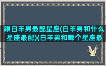 跟白羊男最配星座(白羊男和什么星座最配)(白羊男和哪个星座最般配)