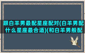 跟白羊男最配星座配对(白羊男配什么星座最合适)(和白羊男般配的星座)