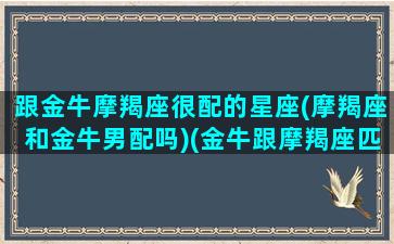 跟金牛摩羯座很配的星座(摩羯座和金牛男配吗)(金牛跟摩羯座匹配吗)