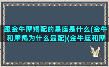 跟金牛摩羯配的星座是什么(金牛和摩羯为什么最配)(金牛座和摩羯座的匹配程度)