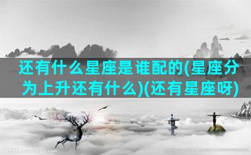 还有什么星座是谁配的(星座分为上升还有什么)(还有星座呀)