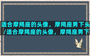 适合摩羯座的头像，摩羯座男下头/适合摩羯座的头像，摩羯座男下头-我的网站