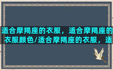 适合摩羯座的衣服，适合摩羯座的衣服颜色/适合摩羯座的衣服，适合摩羯座的衣服颜色-我的网站