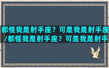 都怪我是射手座？可是我是射手座/都怪我是射手座？可是我是射手座-我的网站