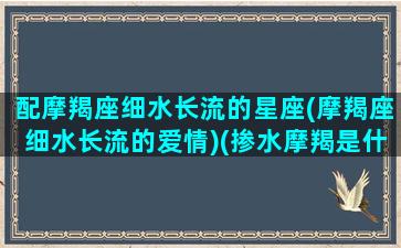 配摩羯座细水长流的星座(摩羯座细水长流的爱情)(掺水摩羯是什么)