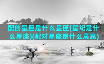 配的星座是什么星座(星纪是什么星座)(配对星座是什么意思)