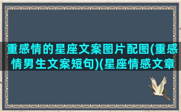 重感情的星座文案图片配图(重感情男生文案短句)(星座情感文章)