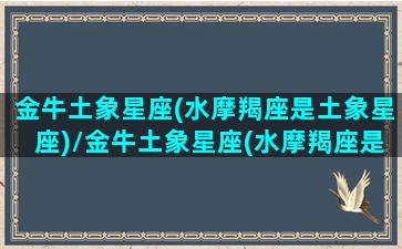 金牛土象星座(水摩羯座是土象星座)/金牛土象星座(水摩羯座是土象星座)-我的网站