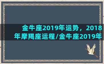 金牛座2019年运势，2018年摩羯座运程/金牛座2019年运势，2018年摩羯座运程-我的网站