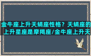 金牛座上升天蝎座性格？天蝎座的上升星座是摩羯座/金牛座上升天蝎座性格？天蝎座的上升星座是摩羯座-我的网站