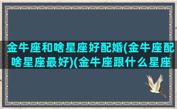 金牛座和啥星座好配婚(金牛座配啥星座最好)(金牛座跟什么星座配对百分百)