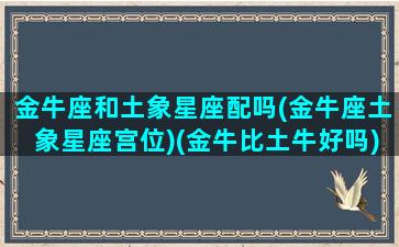 金牛座和土象星座配吗(金牛座土象星座宫位)(金牛比土牛好吗)