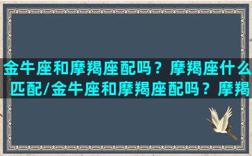 金牛座和摩羯座配吗？摩羯座什么匹配/金牛座和摩羯座配吗？摩羯座什么匹配-我的网站