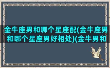 金牛座男和哪个星座配(金牛座男和哪个星座男好相处)(金牛男和哪个星座最合适)