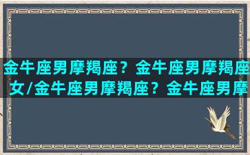 金牛座男摩羯座？金牛座男摩羯座女/金牛座男摩羯座？金牛座男摩羯座女-我的网站