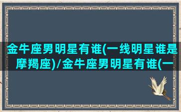 金牛座男明星有谁(一线明星谁是摩羯座)/金牛座男明星有谁(一线明星谁是摩羯座)-我的网站