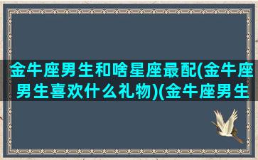 金牛座男生和啥星座最配(金牛座男生喜欢什么礼物)(金牛座男生和什么星座最配对)