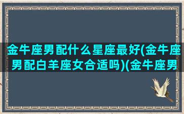 金牛座男配什么星座最好(金牛座男配白羊座女合适吗)(金牛座男和什么星座最配做夫妻)