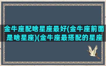 金牛座配啥星座最好(金牛座前面是啥星座)(金牛座最搭配的星座是什么星座)