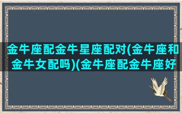 金牛座配金牛星座配对(金牛座和金牛女配吗)(金牛座配金牛座好吗)