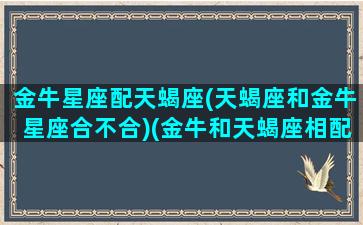 金牛星座配天蝎座(天蝎座和金牛星座合不合)(金牛和天蝎座相配是多少指数)