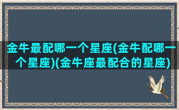 金牛最配哪一个星座(金牛配哪一个星座)(金牛座最配合的星座)