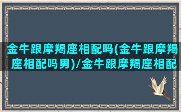 金牛跟摩羯座相配吗(金牛跟摩羯座相配吗男)/金牛跟摩羯座相配吗(金牛跟摩羯座相配吗男)-我的网站