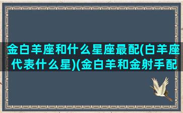 金白羊座和什么星座最配(白羊座代表什么星)(金白羊和金射手配吗)