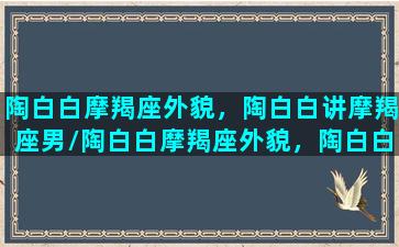 陶白白摩羯座外貌，陶白白讲摩羯座男/陶白白摩羯座外貌，陶白白讲摩羯座男-我的网站