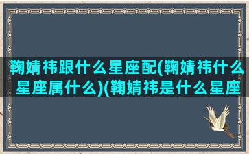 鞠婧祎跟什么星座配(鞠婧祎什么星座属什么)(鞠婧祎是什么星座除了双子座)