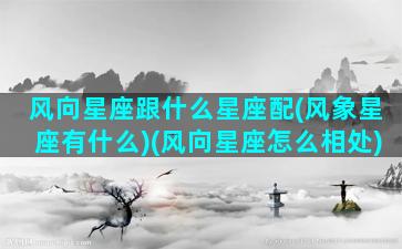 风向星座跟什么星座配(风象星座有什么)(风向星座怎么相处)