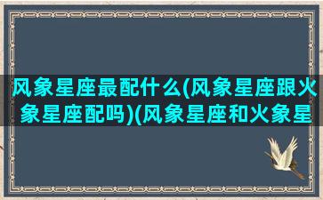 风象星座最配什么(风象星座跟火象星座配吗)(风象星座和火象星座相处好不好)