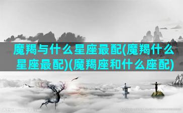 魔羯与什么星座最配(魔羯什么星座最配)(魔羯座和什么座配)