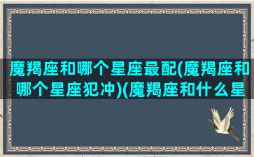 魔羯座和哪个星座最配(魔羯座和哪个星座犯冲)(魔羯座和什么星座很配)